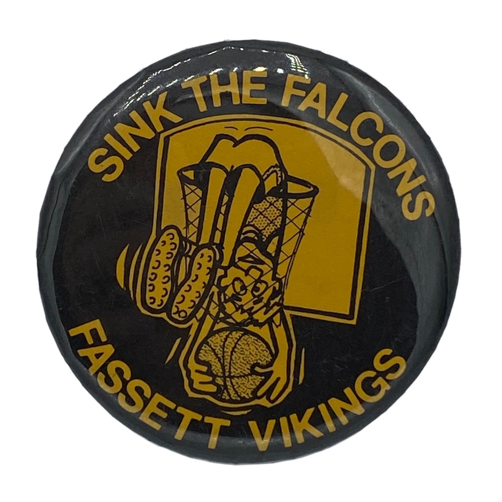 Men’s Vintage Basketball Sink The Falcons Fassett Vikings Pin
